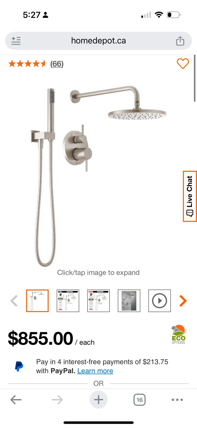 Delta Shower Faucet and Handheld Set