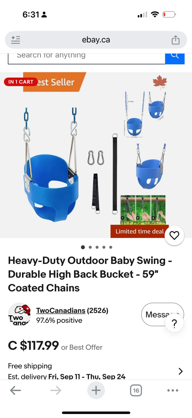 Kinspory High-Back Baby Swing - photo 2