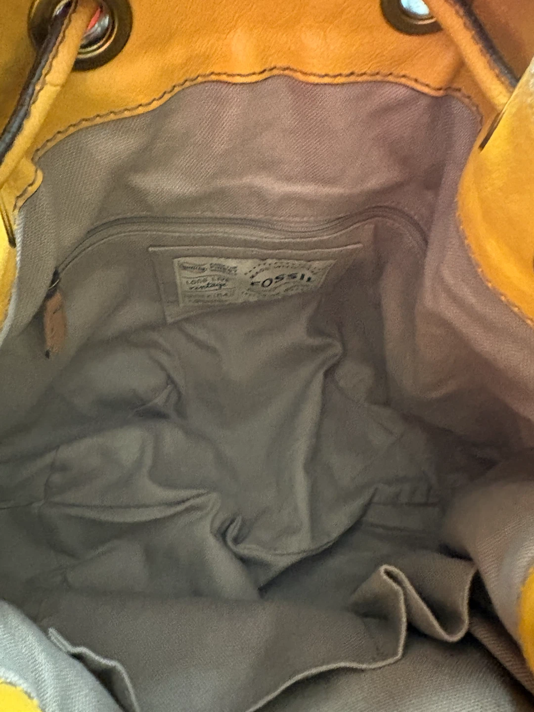 Fossil Leather Drawstring Bucket Bag - photo 3