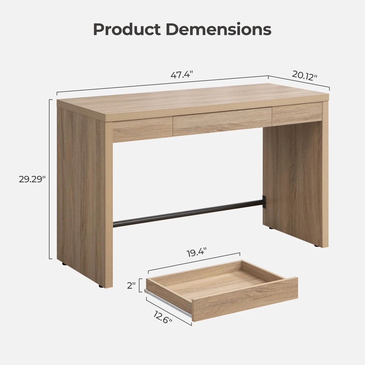 SICOTAS Computer Desk Writing Table, 47-Inch Wooden - photo 2