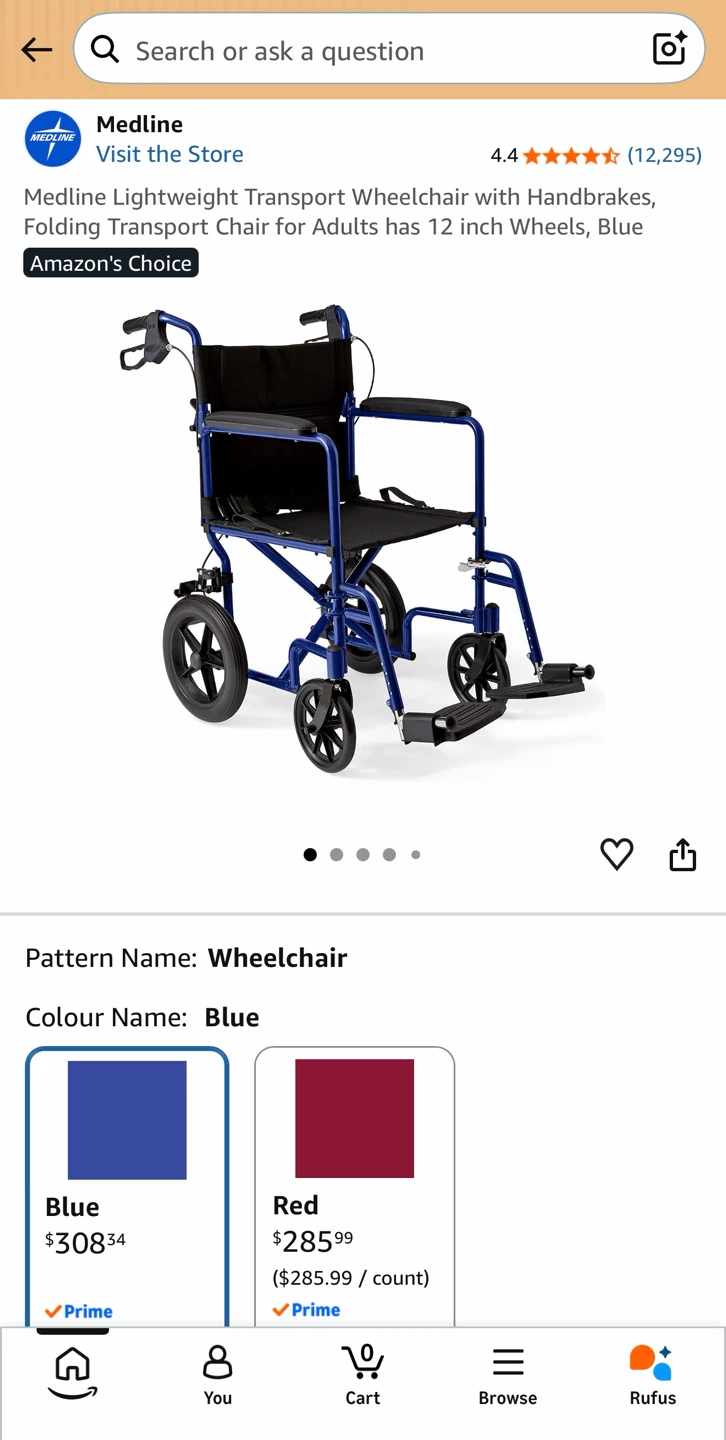 Medline Lightweight Transport Wheelchair
