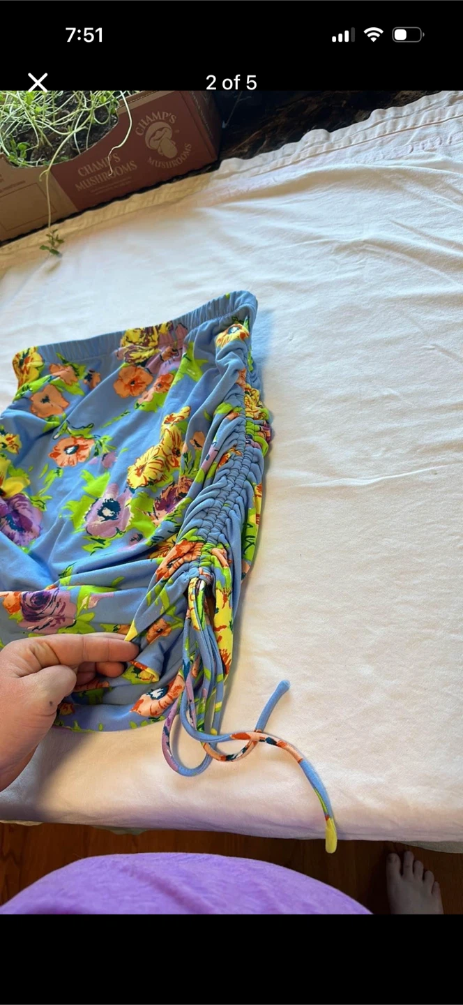 WAYF Floral Ruched Sided Skirt - photo 2