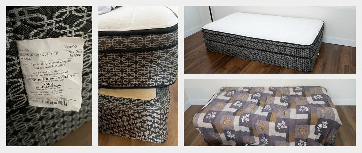 Single size mattress with base