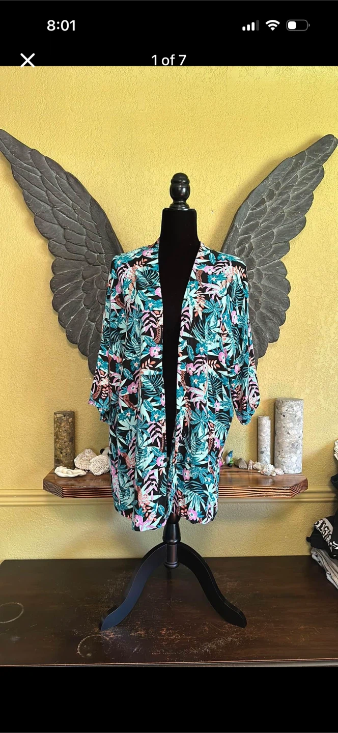 Ripzone Floral Open Front Cardigan Sweater