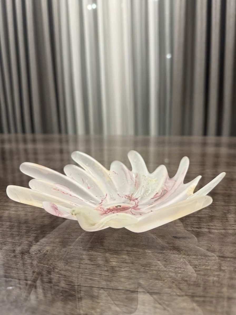 Murano Crystal Starburst Bowl – Pink & Gold Art Glass - 8 inch - photo 2