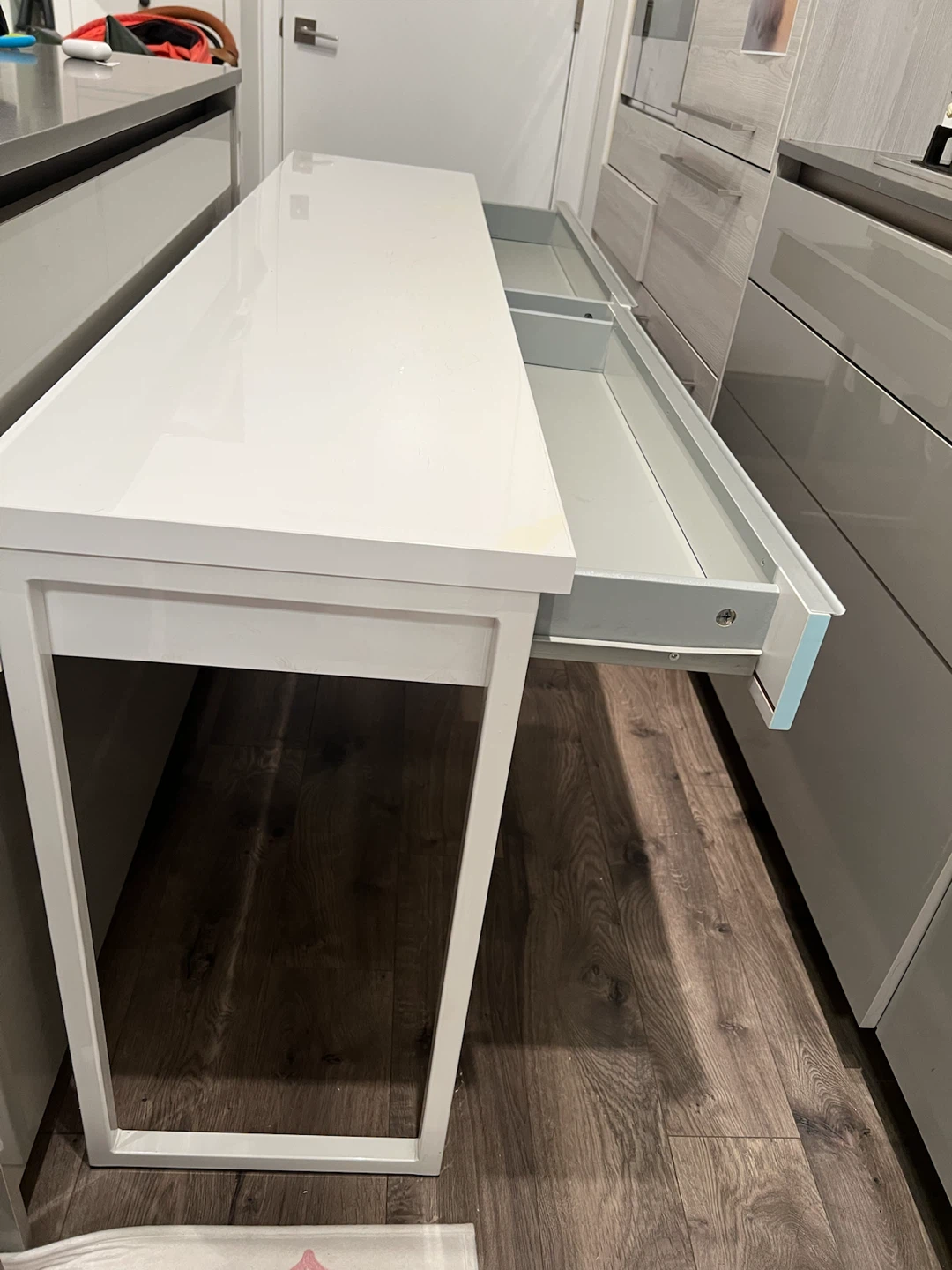 White Console Table with Two Drawers