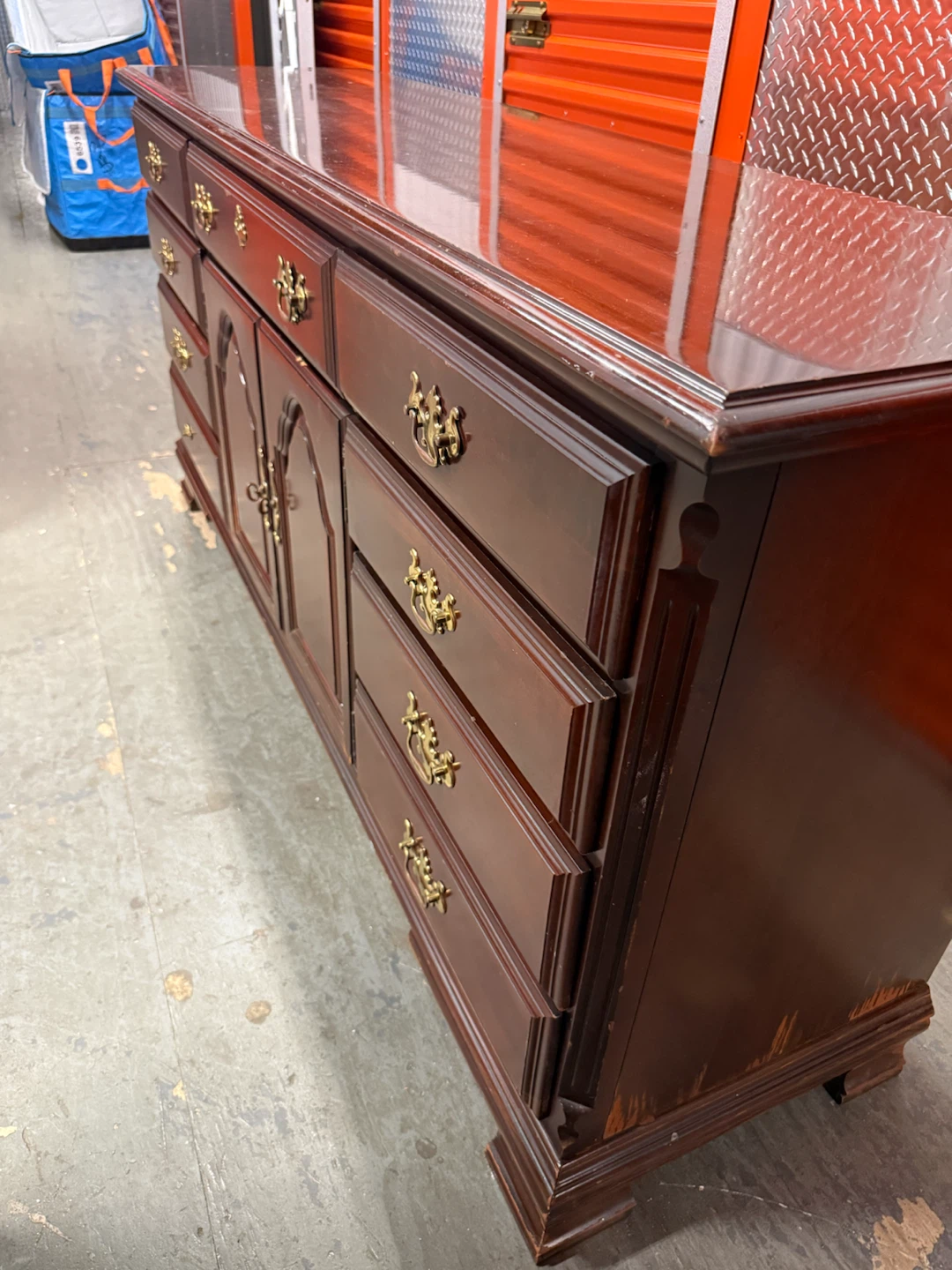 Large 70” Traditional Wood Dresser – Hidden Center Drawers - photo 4