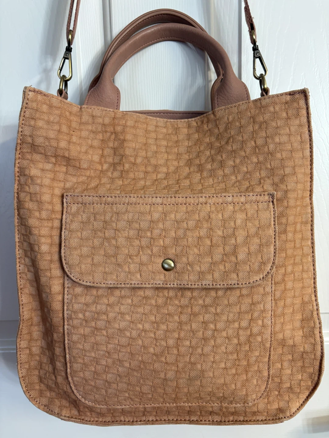 Jen & Co. Light Salmon/Coral Woven Tote Bag - photo 2