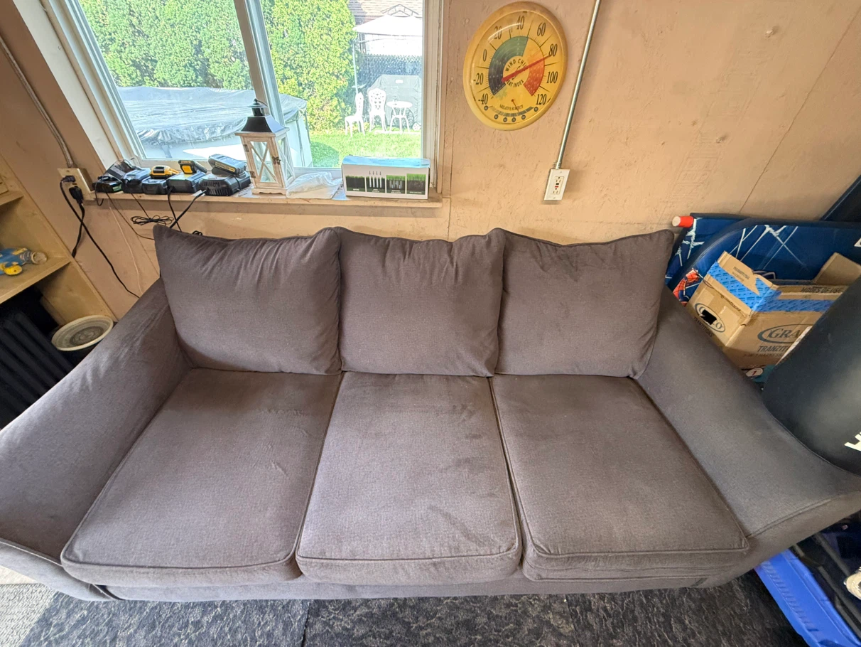 Super Comfortable Charcoal Gray 3-Cushion Sofa