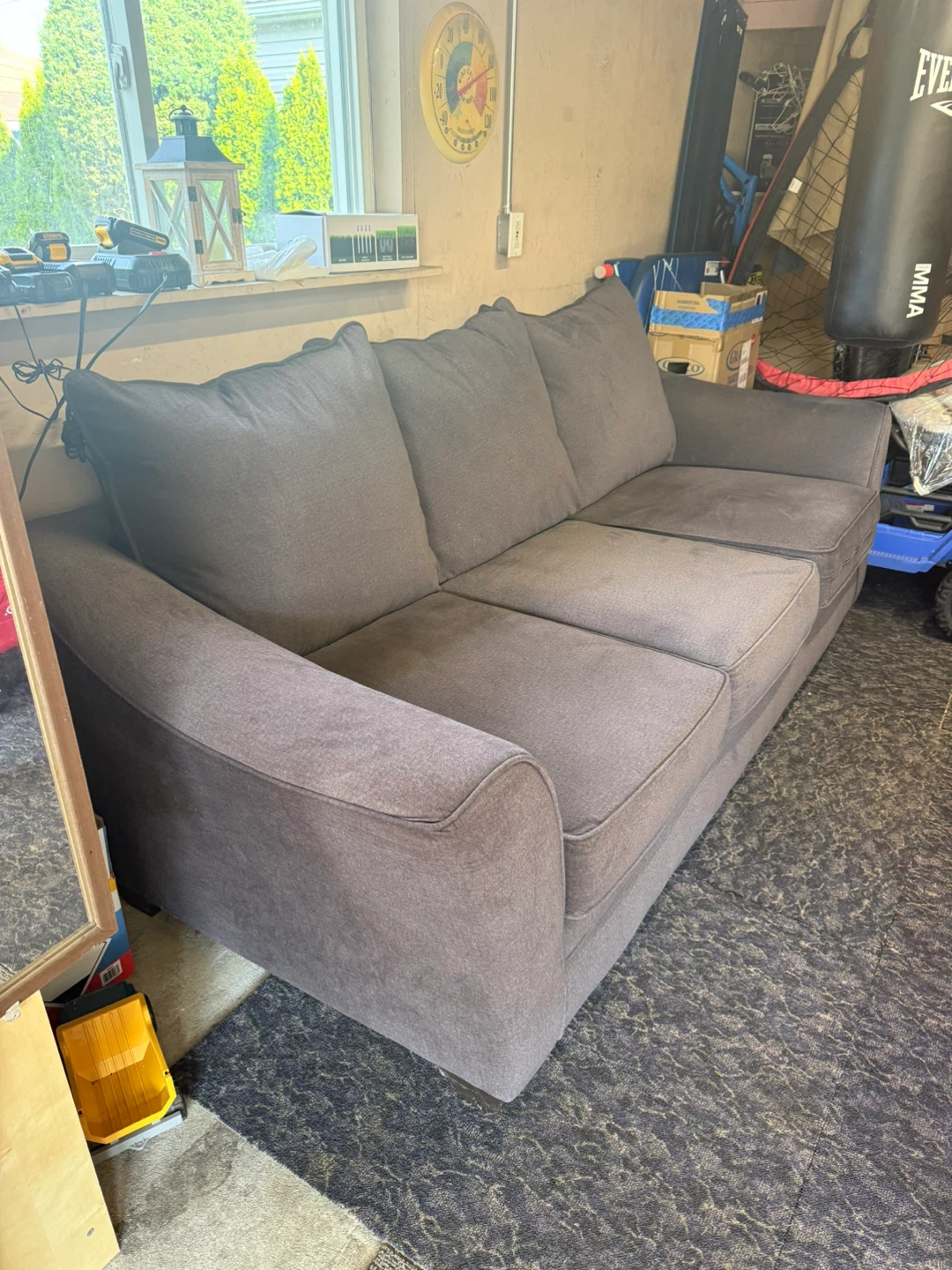 Super Comfortable Charcoal Gray 3-Cushion Sofa - photo 5