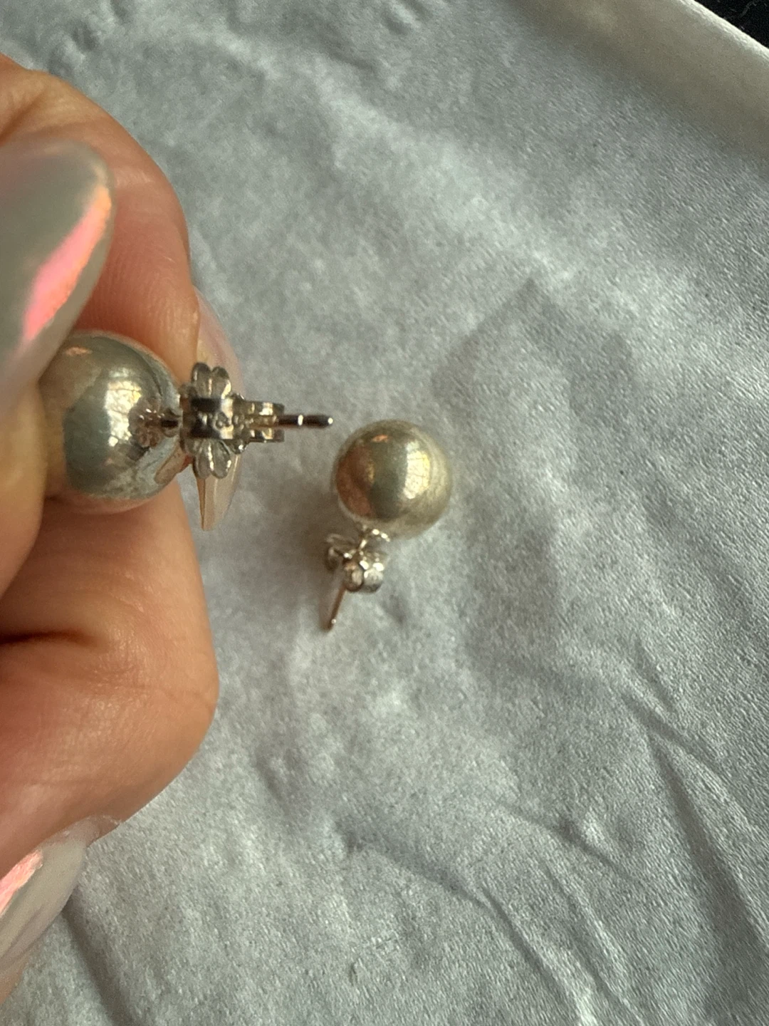 Tiffany & Co. Sterling Silver Ball Stud Earrings - photo 3