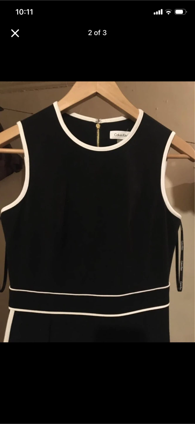 Calvin Klein Black and White Sleeveless Dress - photo 2