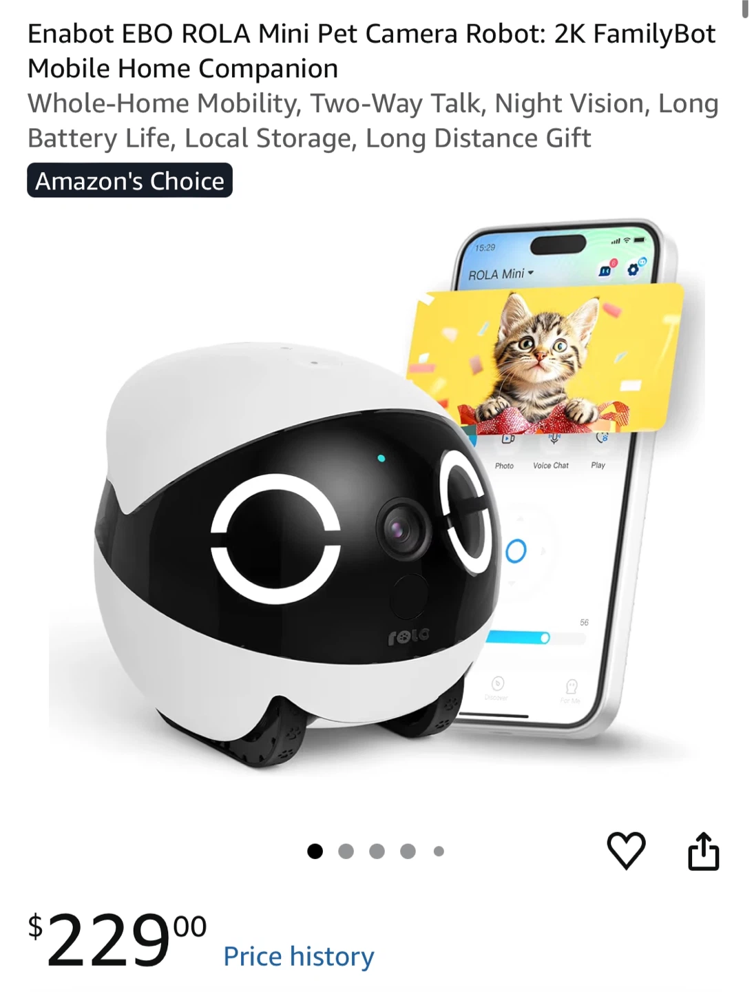 Enabot EBO ROLA Mini Pet Camera Robot