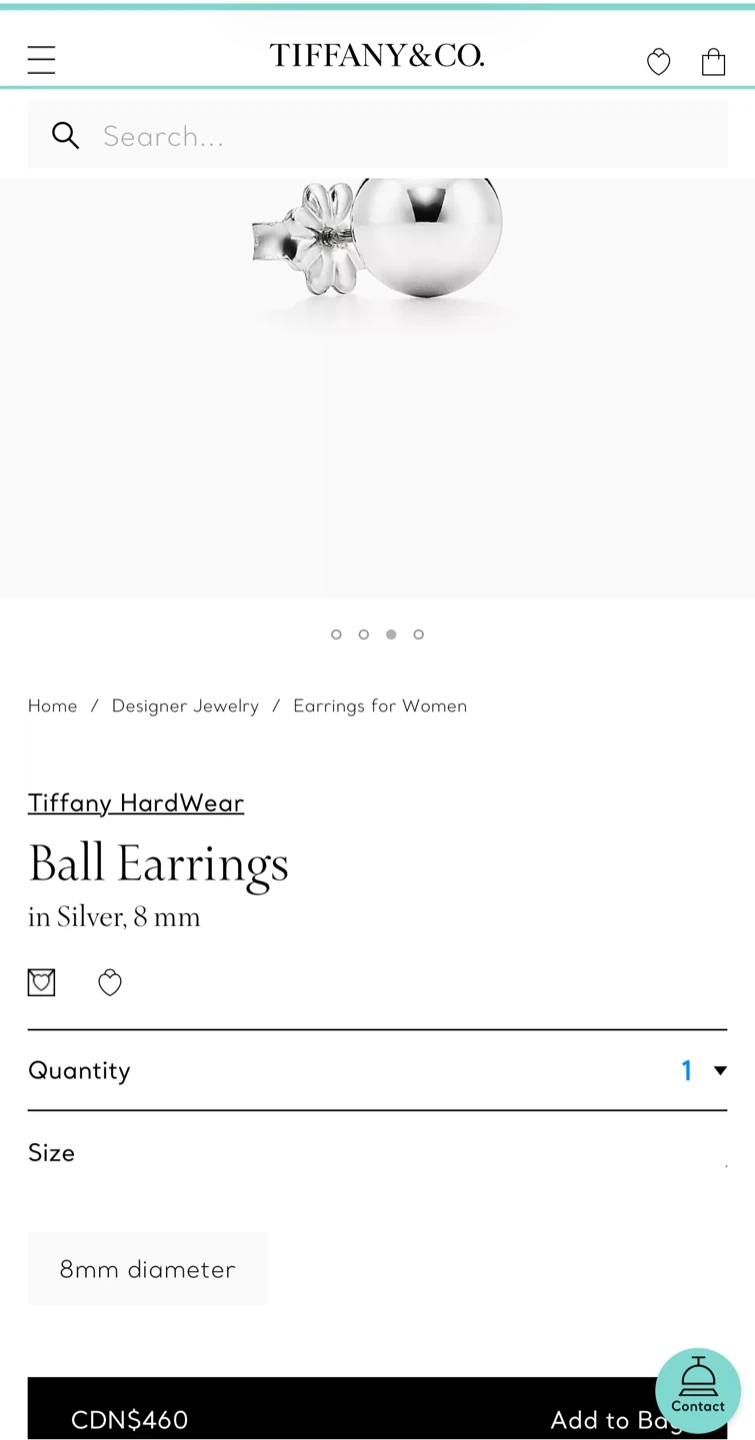 Tiffany & Co. Sterling Silver Ball Stud Earrings