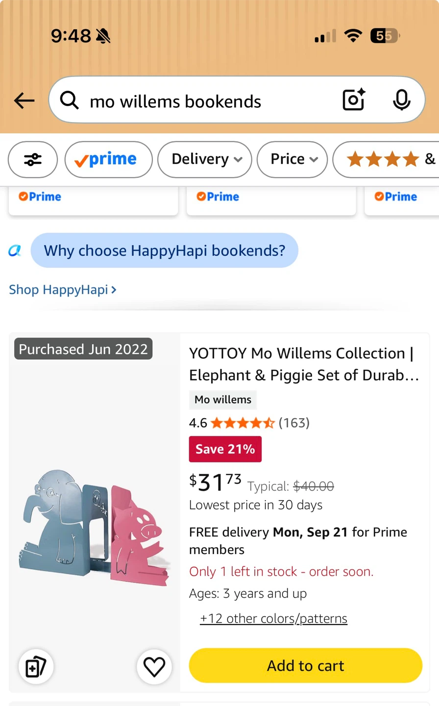YOTTOY Mo Willems Elephant & Piggie Bookends - photo 4