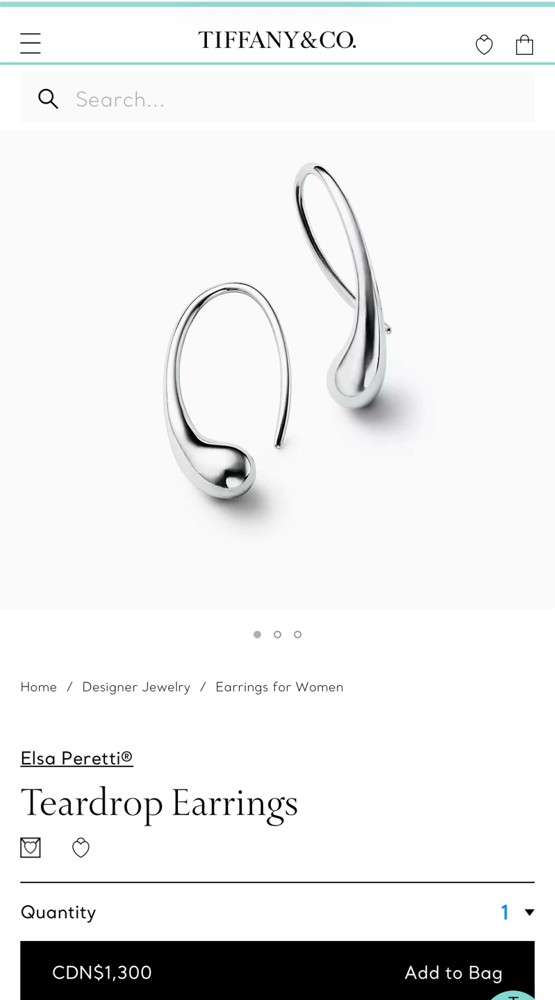 Tiffany & Co. Elsa Peretti Teardrop Earrings