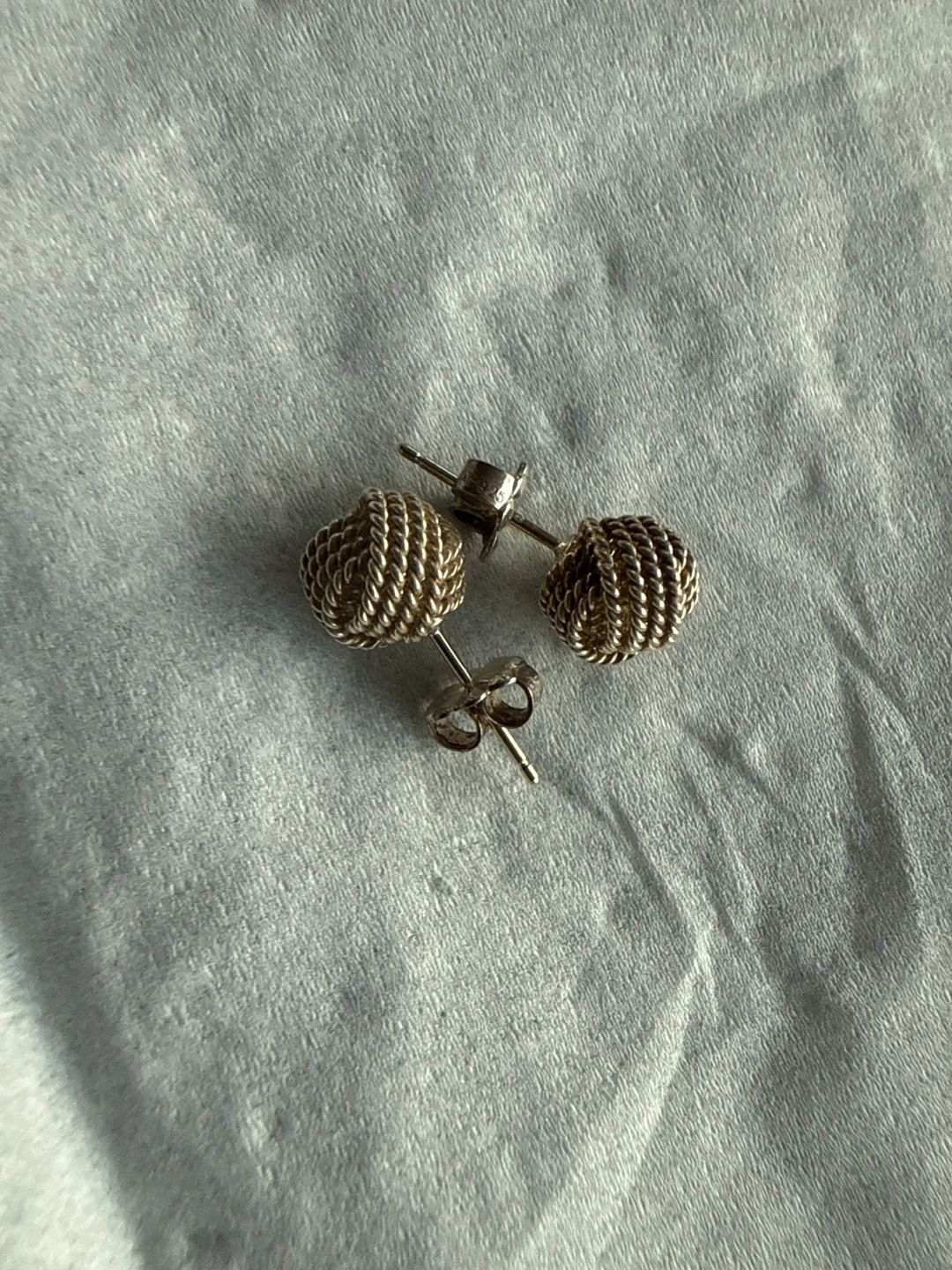 Tiffany & Co. Sterling Silver Somerset Mesh Knot Earrings - photo 2