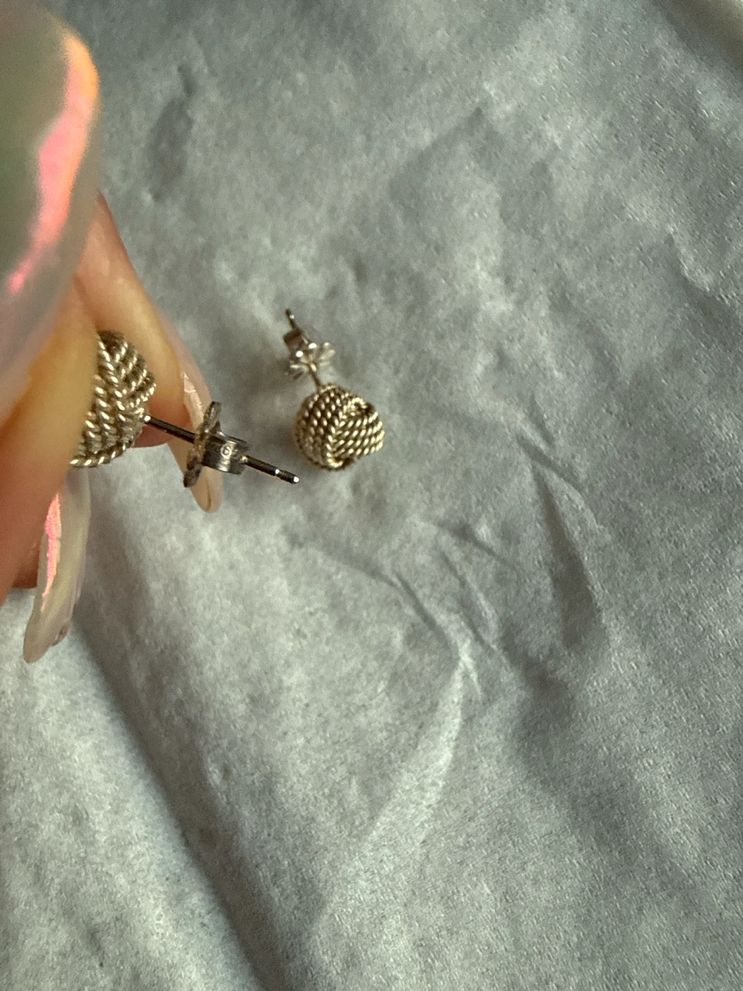 Tiffany & Co. Sterling Silver Somerset Mesh Knot Earrings - photo 3