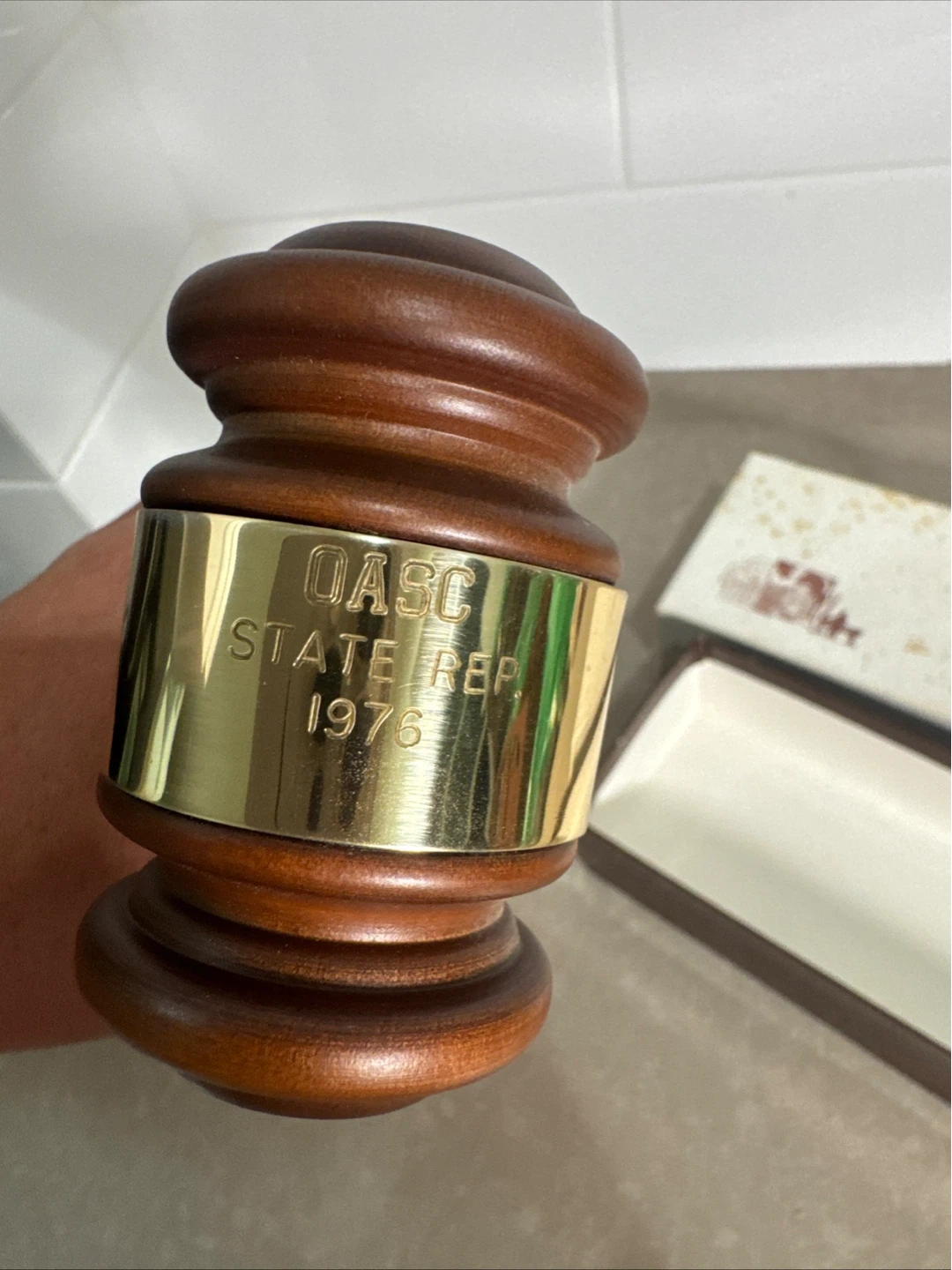 Vintage Gavel 11” W Box Symbol of Leadership with box. Oasc 1976 - photo 4