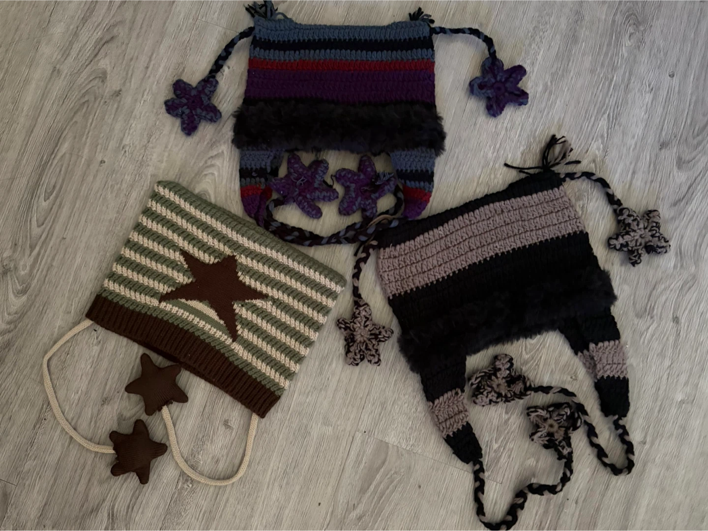 Crochet hats with cat ears