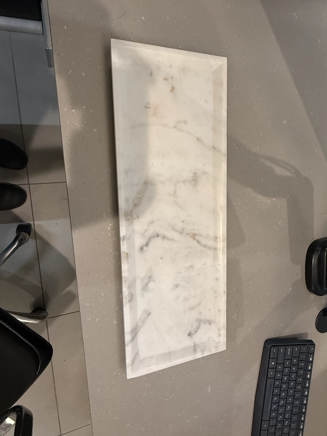 White Marble Rectangular Serving Tray