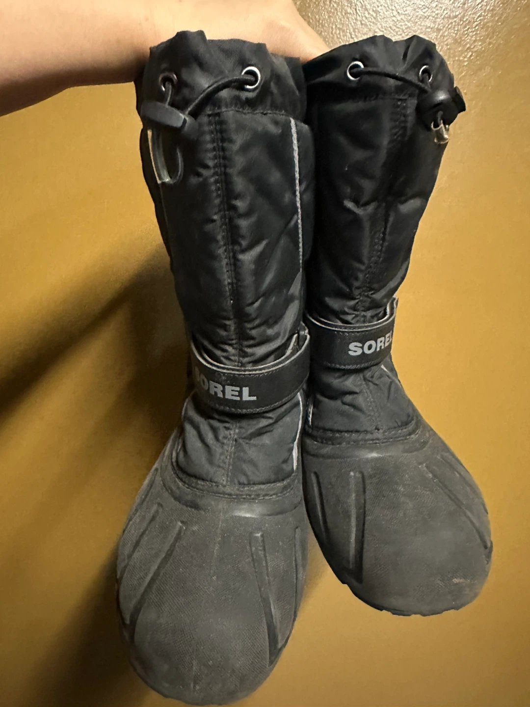 Sorel Black Winter Boots Youth Boys Size 7