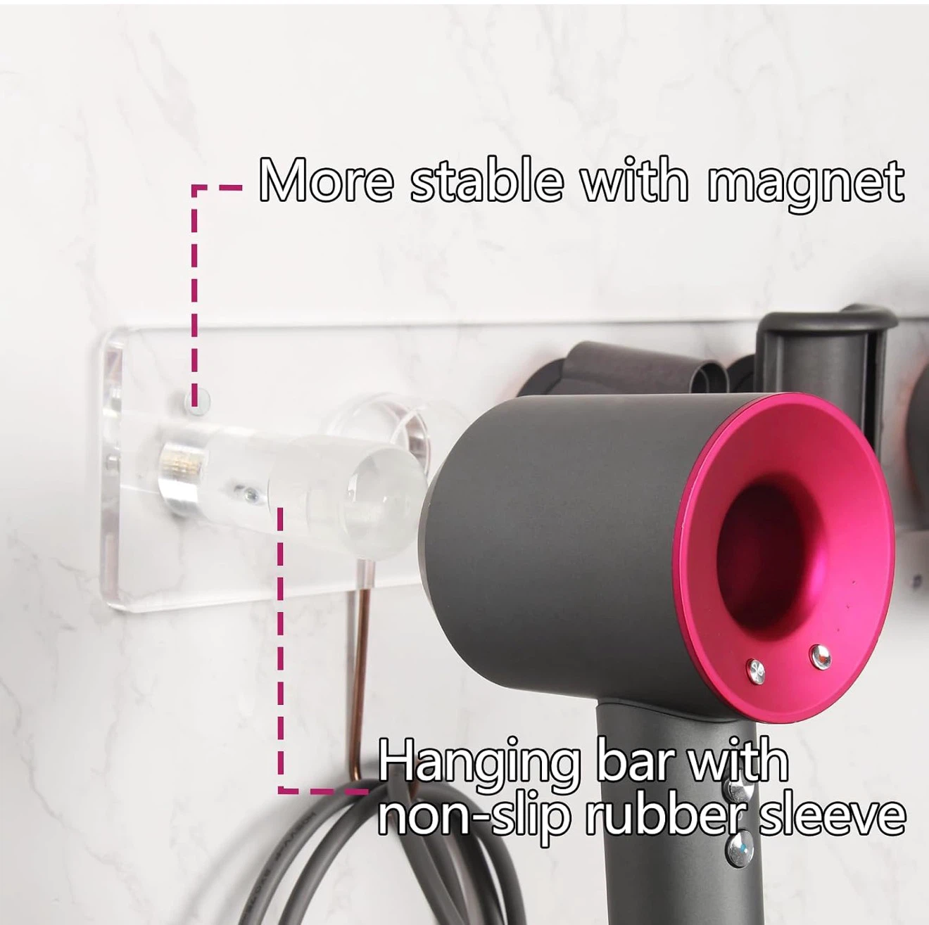 Hair Dryer Acrylic Storage Wall Mount for Dyson - photo 3