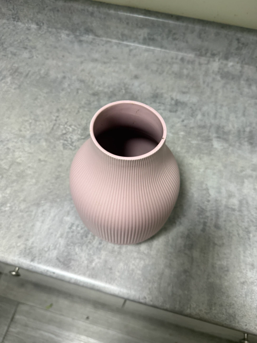 IKEA Light Pink Ribbed Ceramic Vase - photo 2