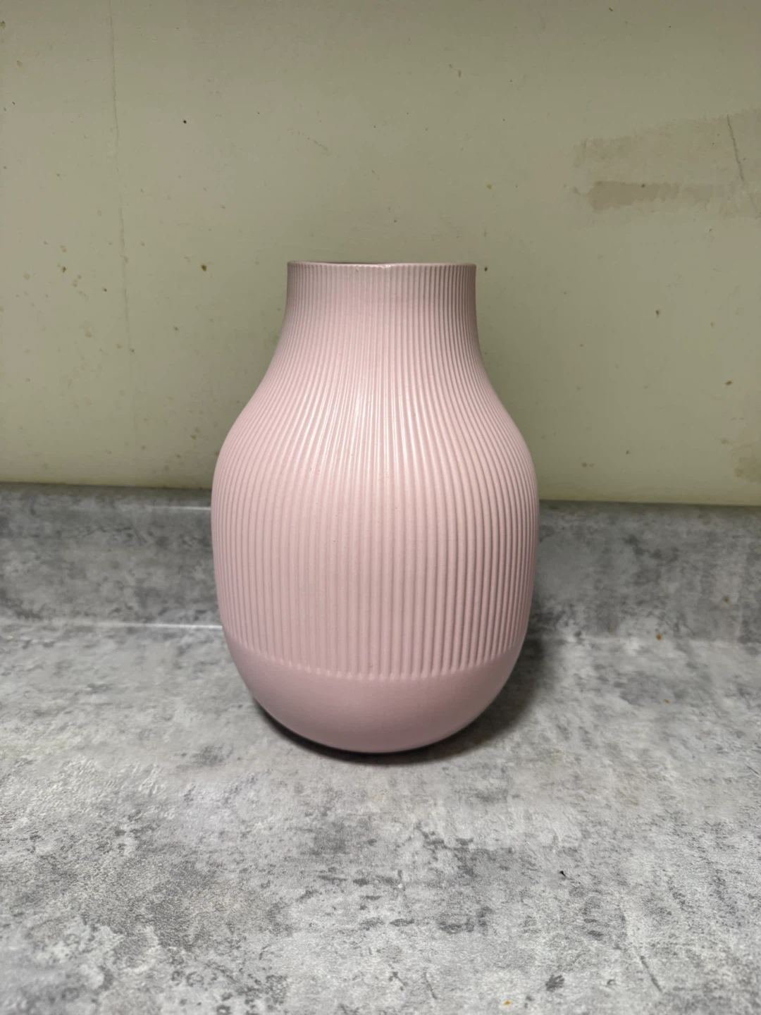 IKEA Light Pink Ribbed Ceramic Vase - photo 3