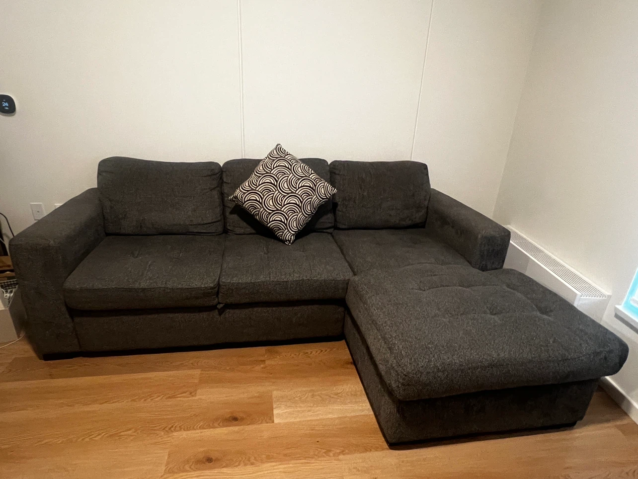 The Brick Dark Grey Sectional Sofa Bed + Storage