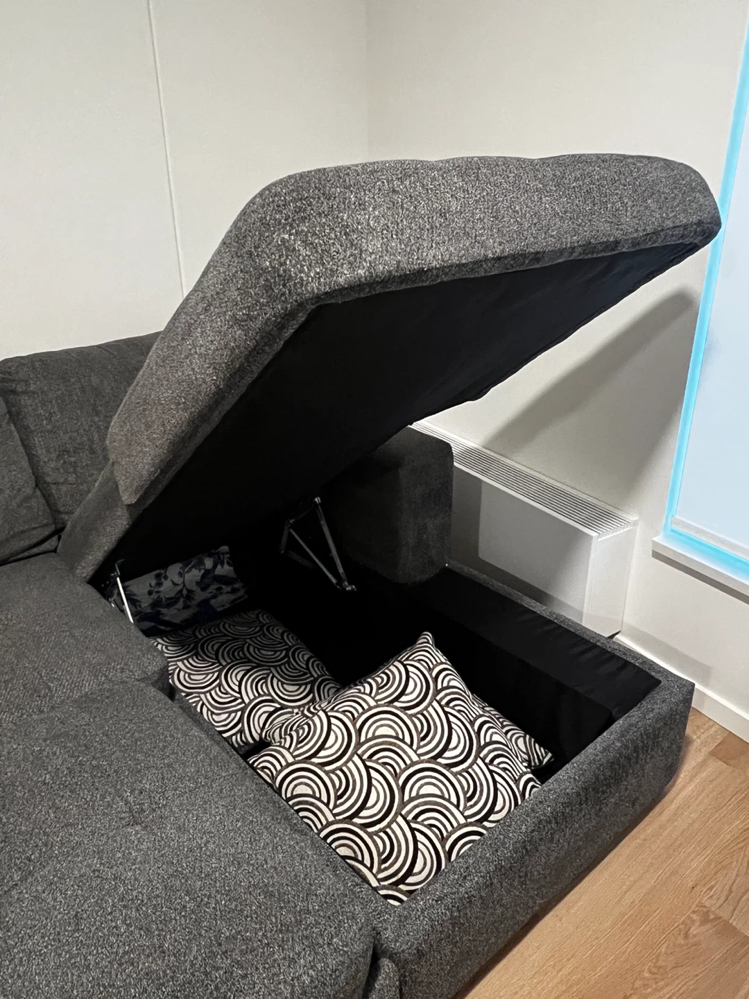 The Brick Dark Grey Sectional Sofa Bed + Storage - photo 4