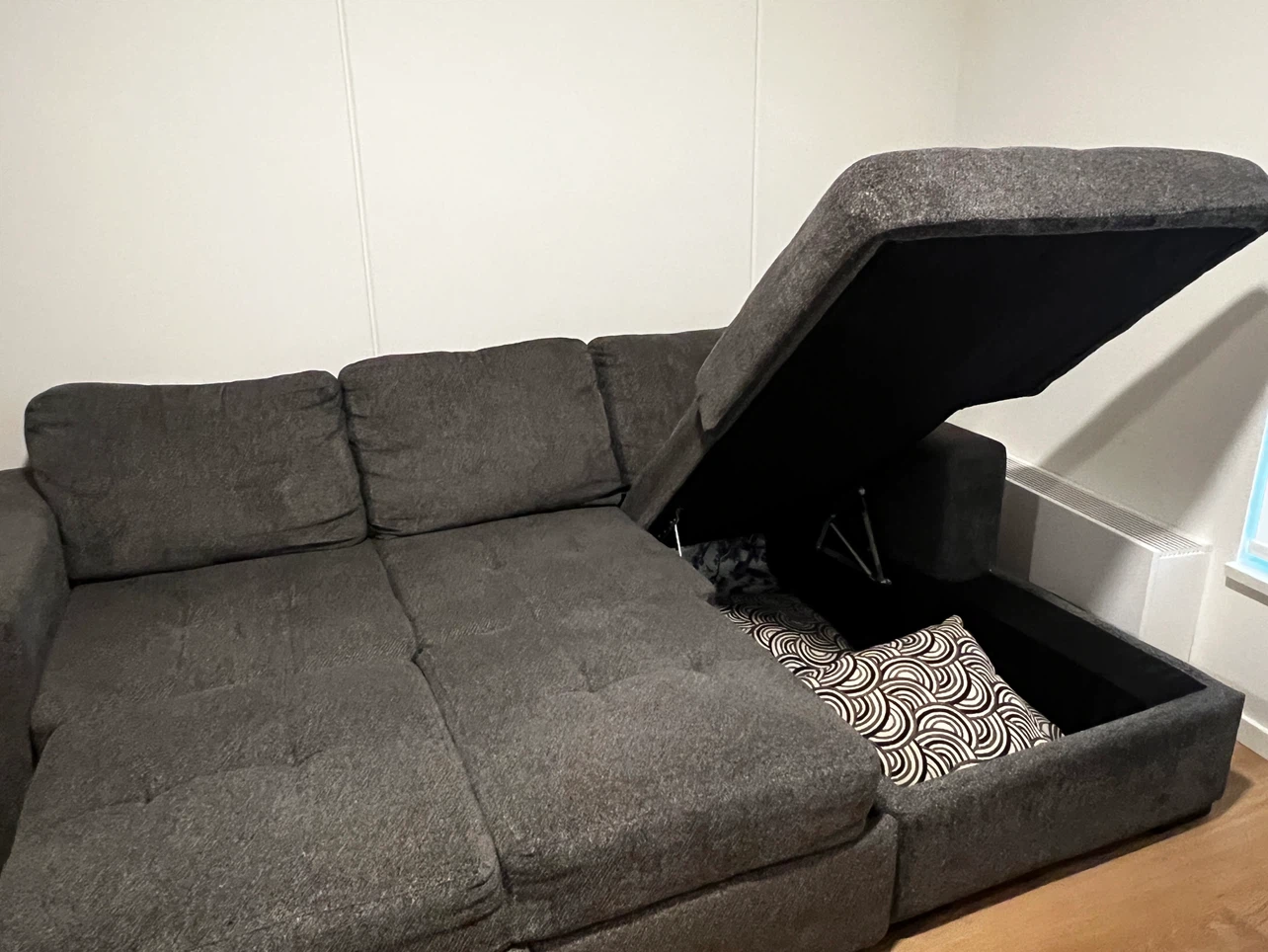 The Brick Dark Grey Sectional Sofa Bed + Storage - photo 5