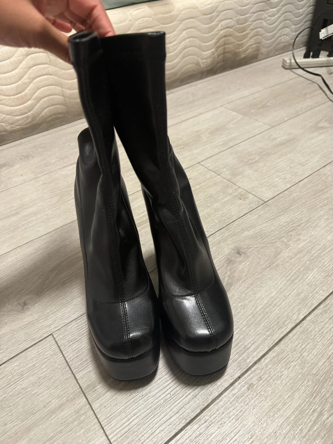 Black Platform Ankle Boots - photo 3