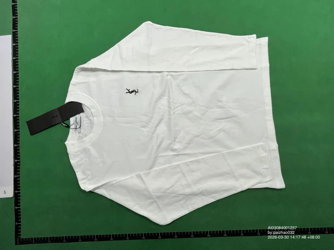 Saint Laurent White Long Sleeve T-Shirt
