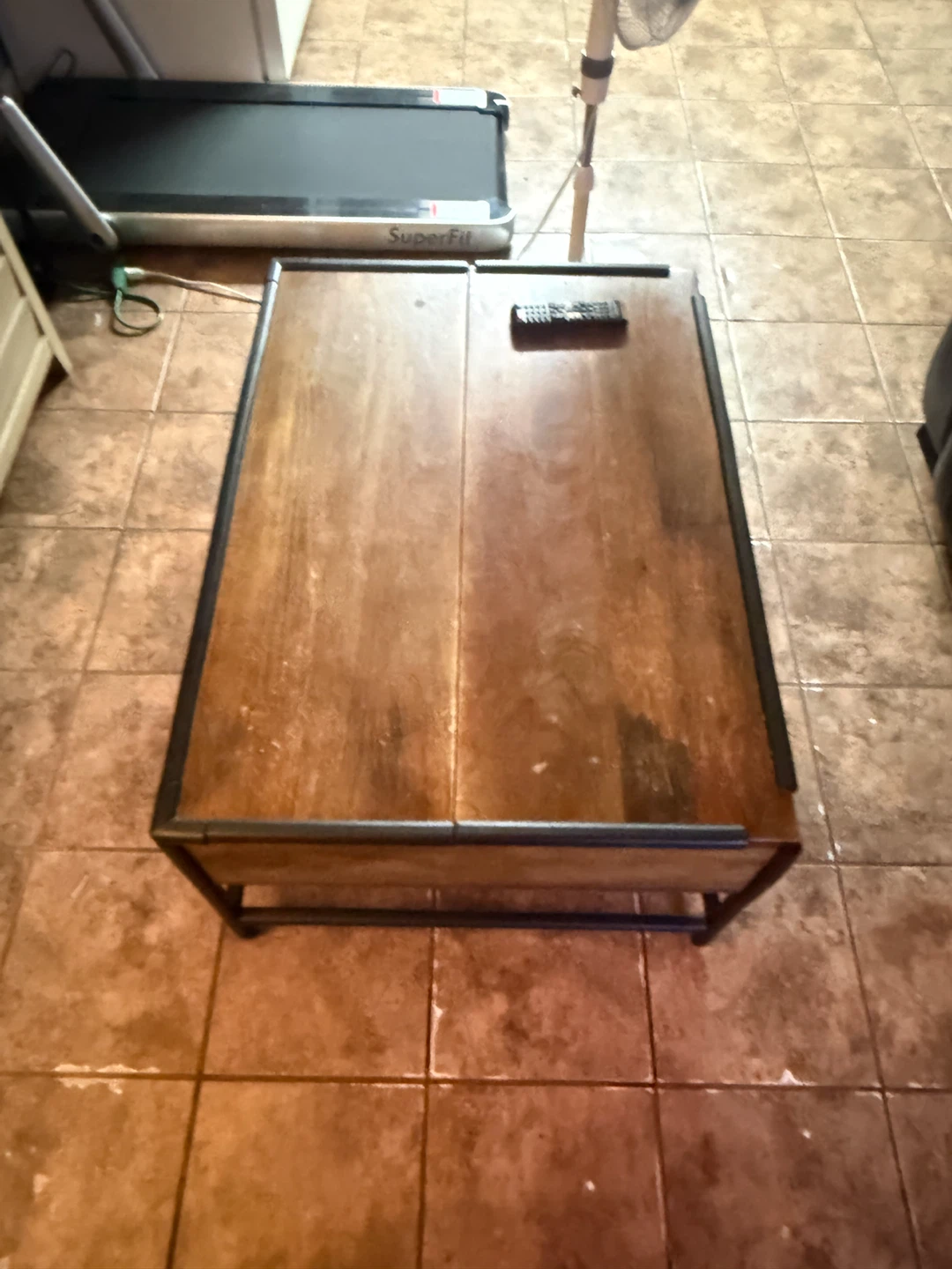 Industrial Coffee Table with Lift Top Storage - photo 2