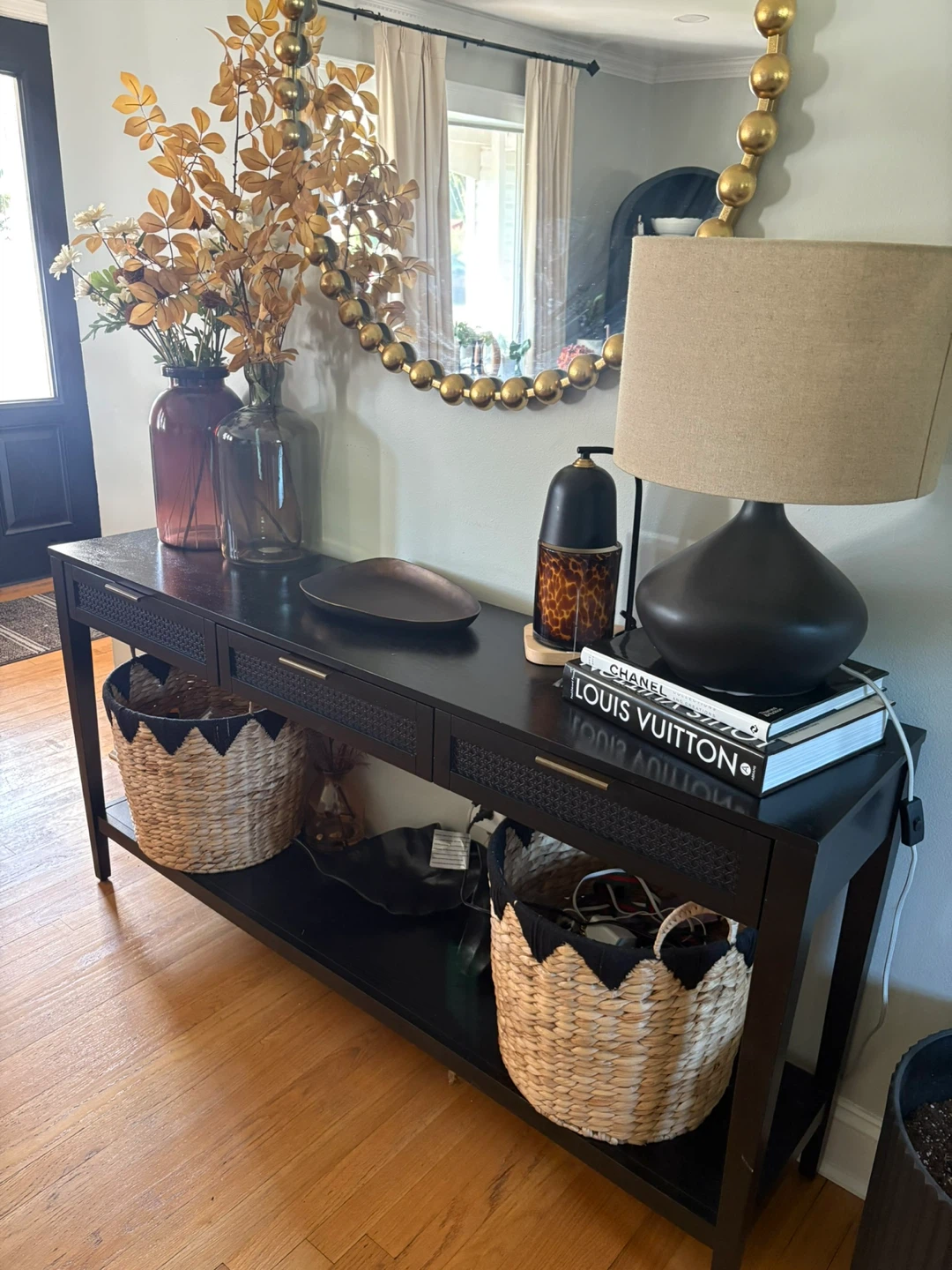 Black Console Table with Drawers - photo 2