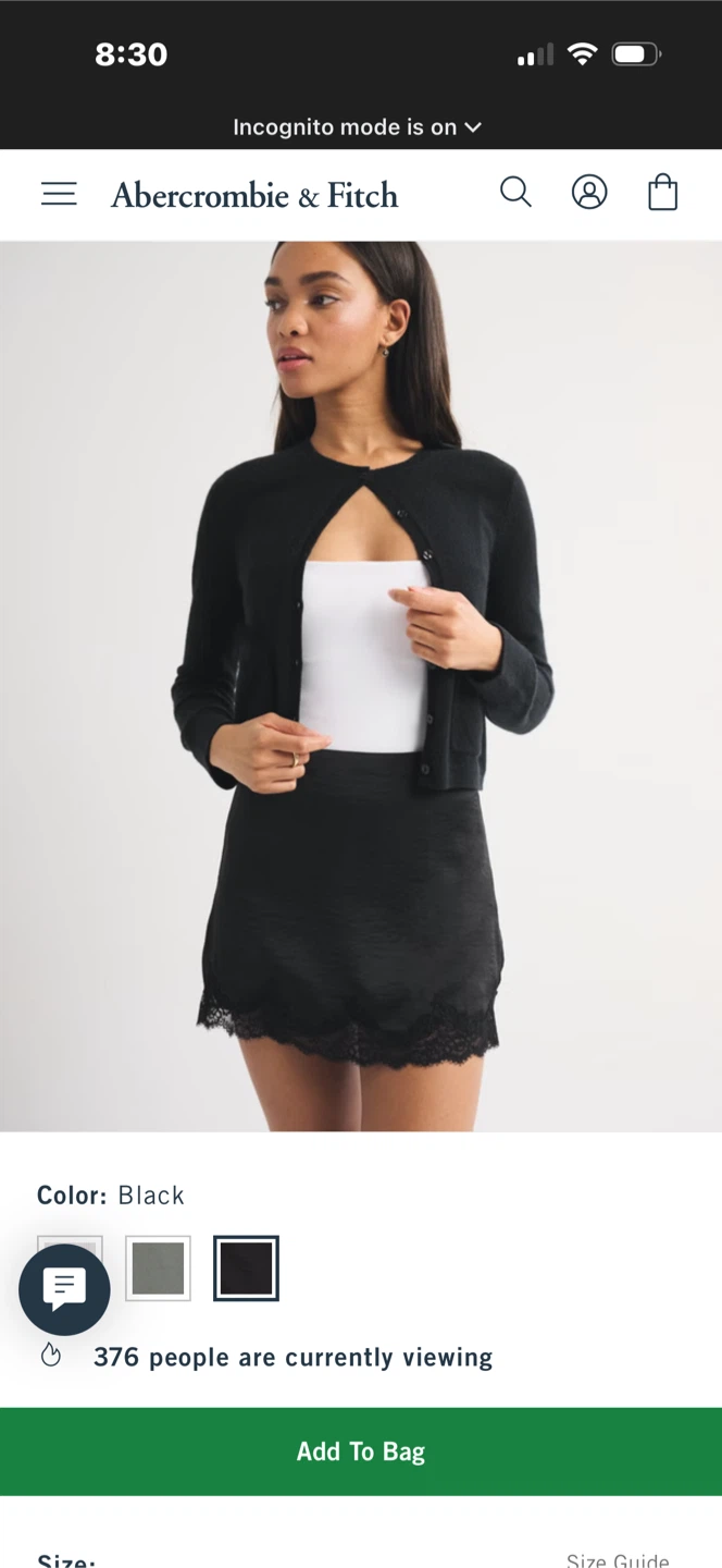 Abercrombie & Fitch Lace-Trim Mini Skirt