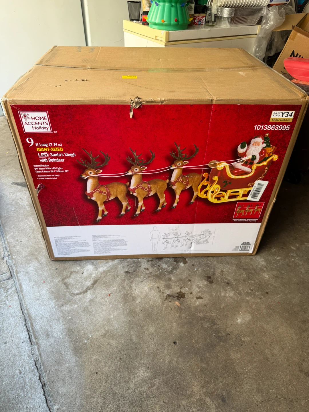 Home Accents Holiday 9ft LED Santa's Sleigh with Reindeer