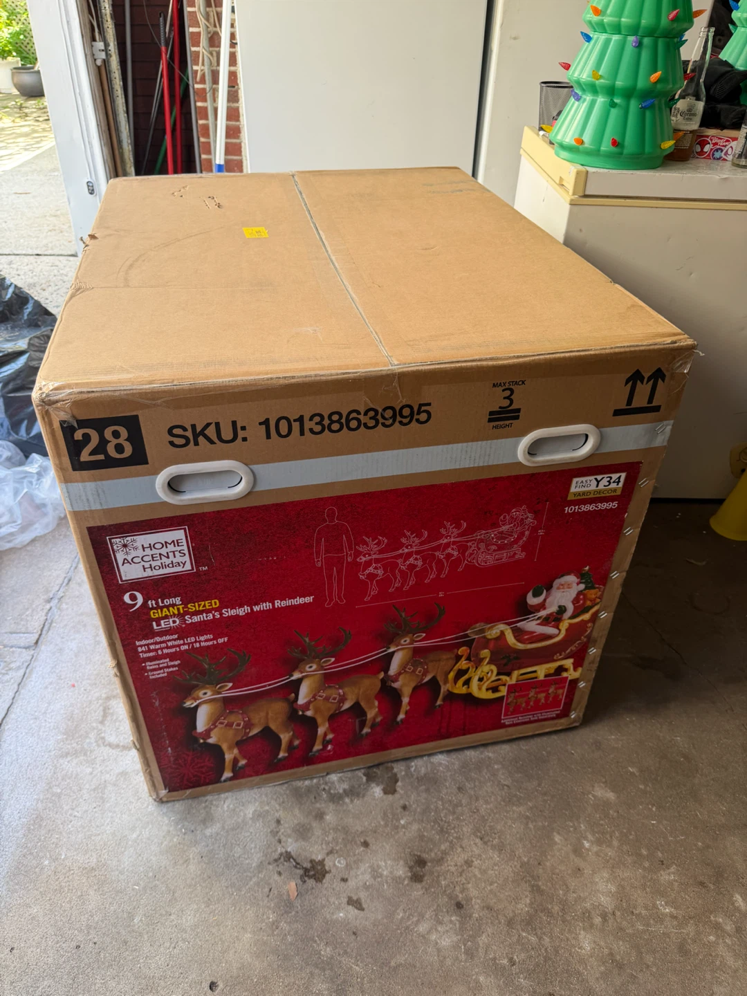 Home Accents Holiday 9ft LED Santa's Sleigh with Reindeer - photo 2