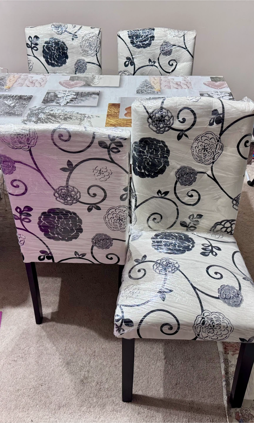 Brand new Set of 4 floral pattern dining chairs