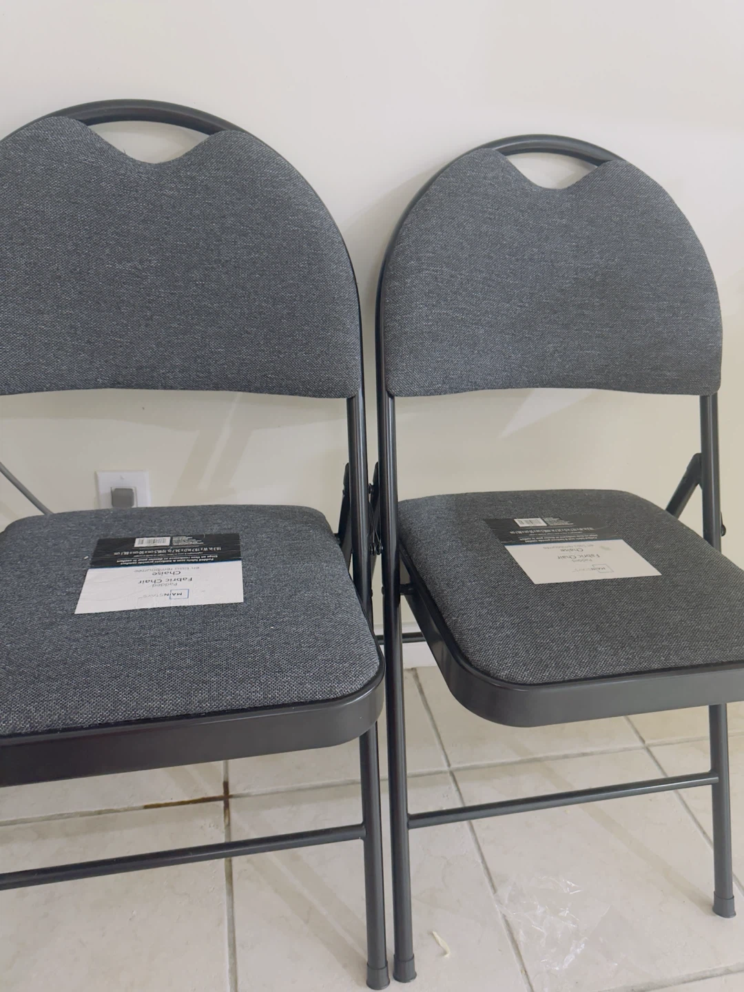 Two Mainstays Padded Fabric Folding Chairs - photo 2