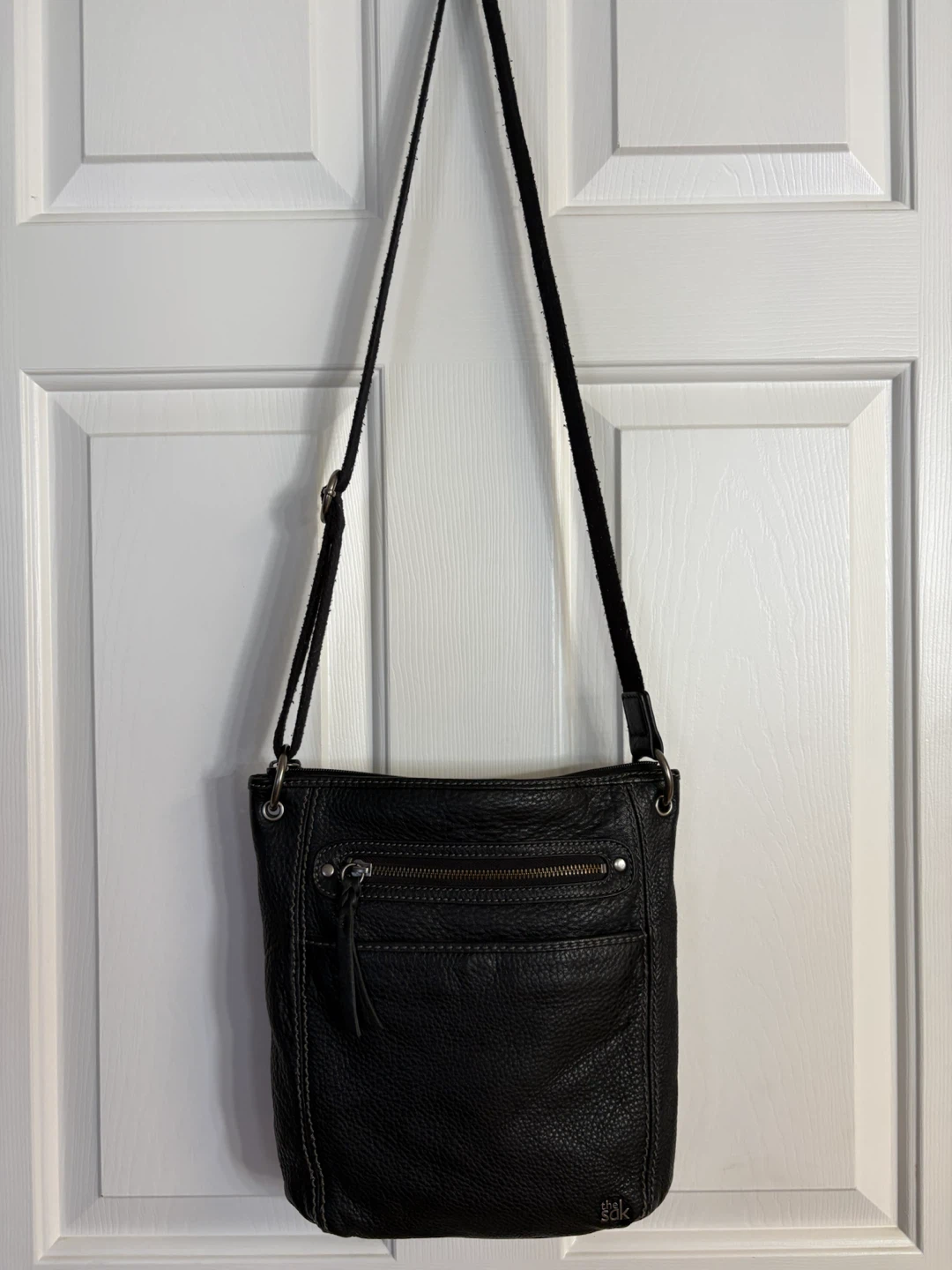 The Sak Black Leather Crossbody Bag