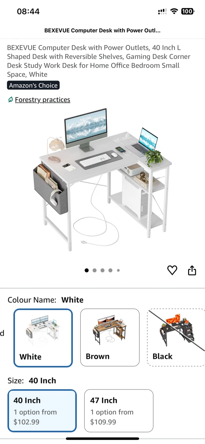BEXEVUE L-Shaped Computer Desk - photo 2