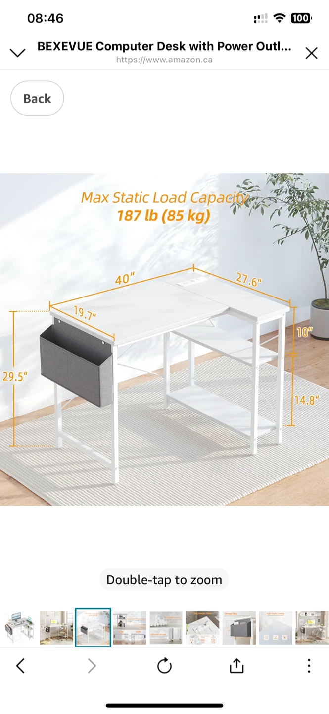 BEXEVUE L-Shaped Computer Desk - photo 3