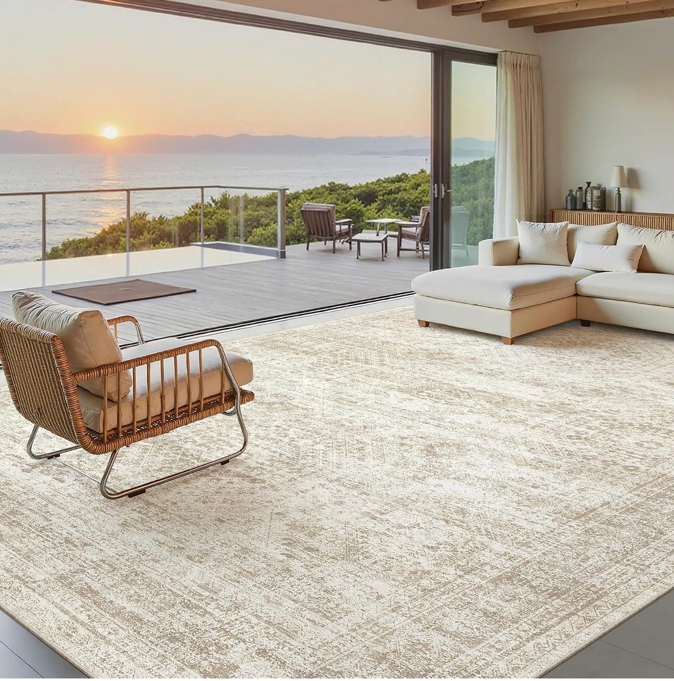 Lightweight Beige Area Rug - photo 2