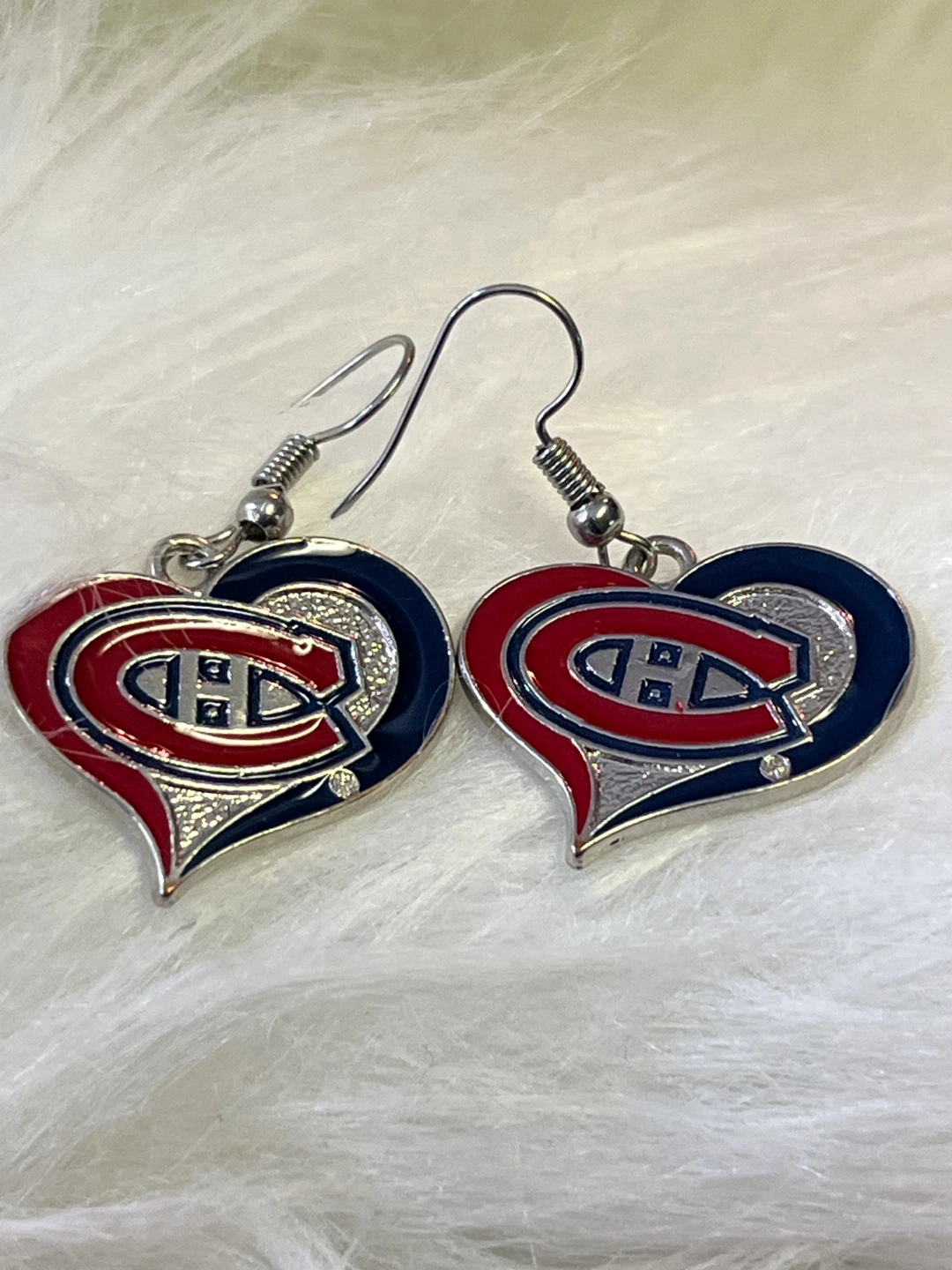 Montreal Canadiens  Earrings + Bonus 26 Vintage Hockey Cards Lot - photo 4