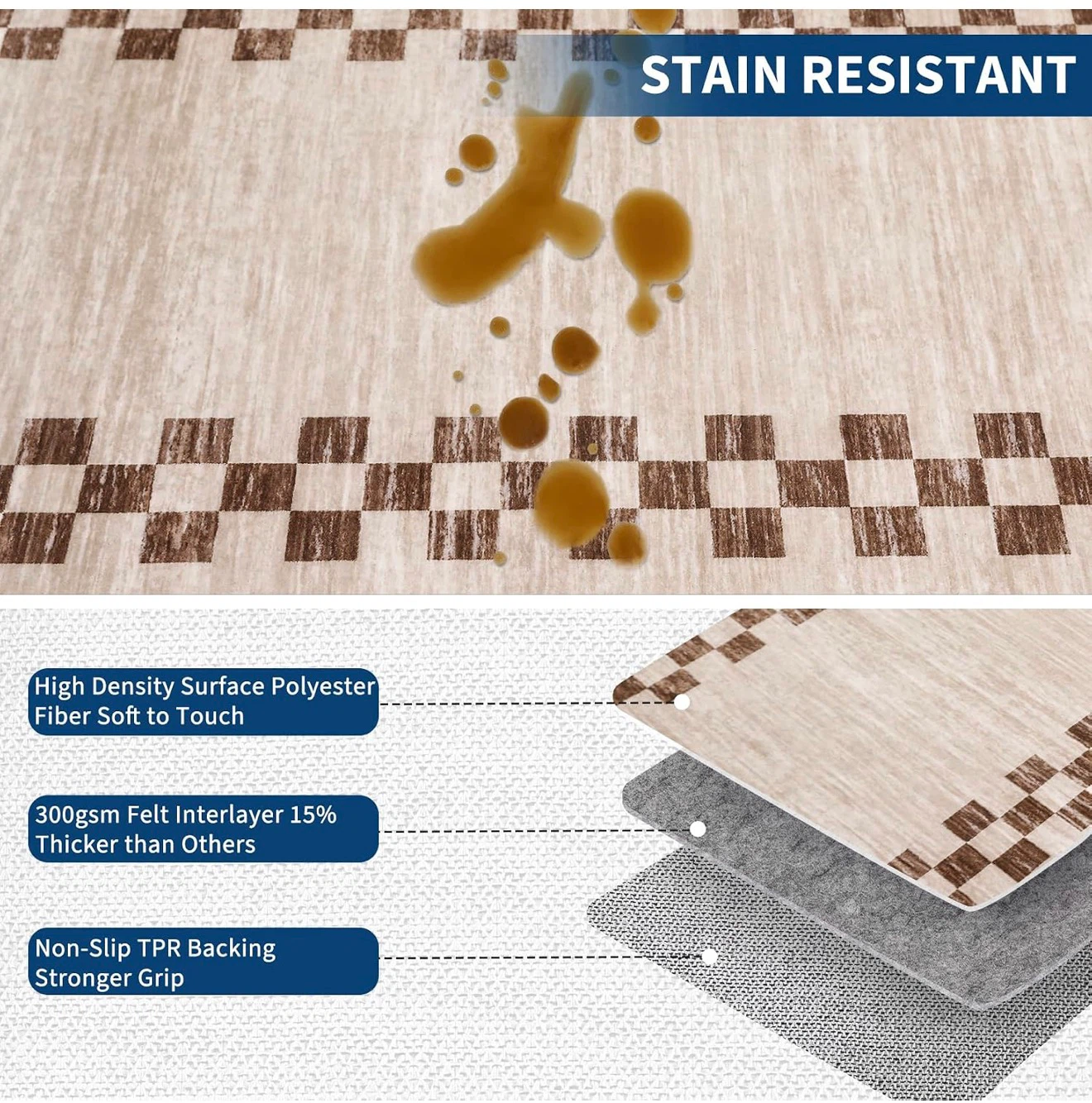 Foldable Checkerboard Area Rug - photo 3