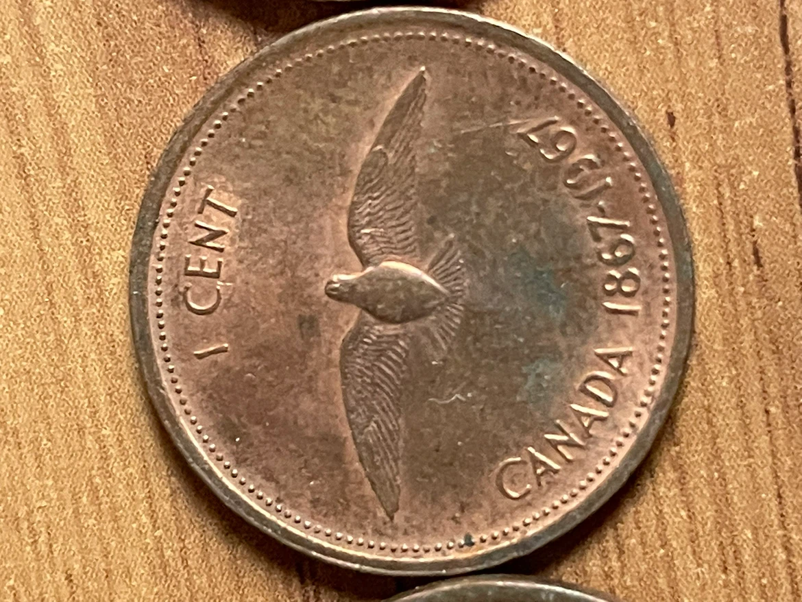 1967 Canadian 1 Cent Centennial Coin - photo 3