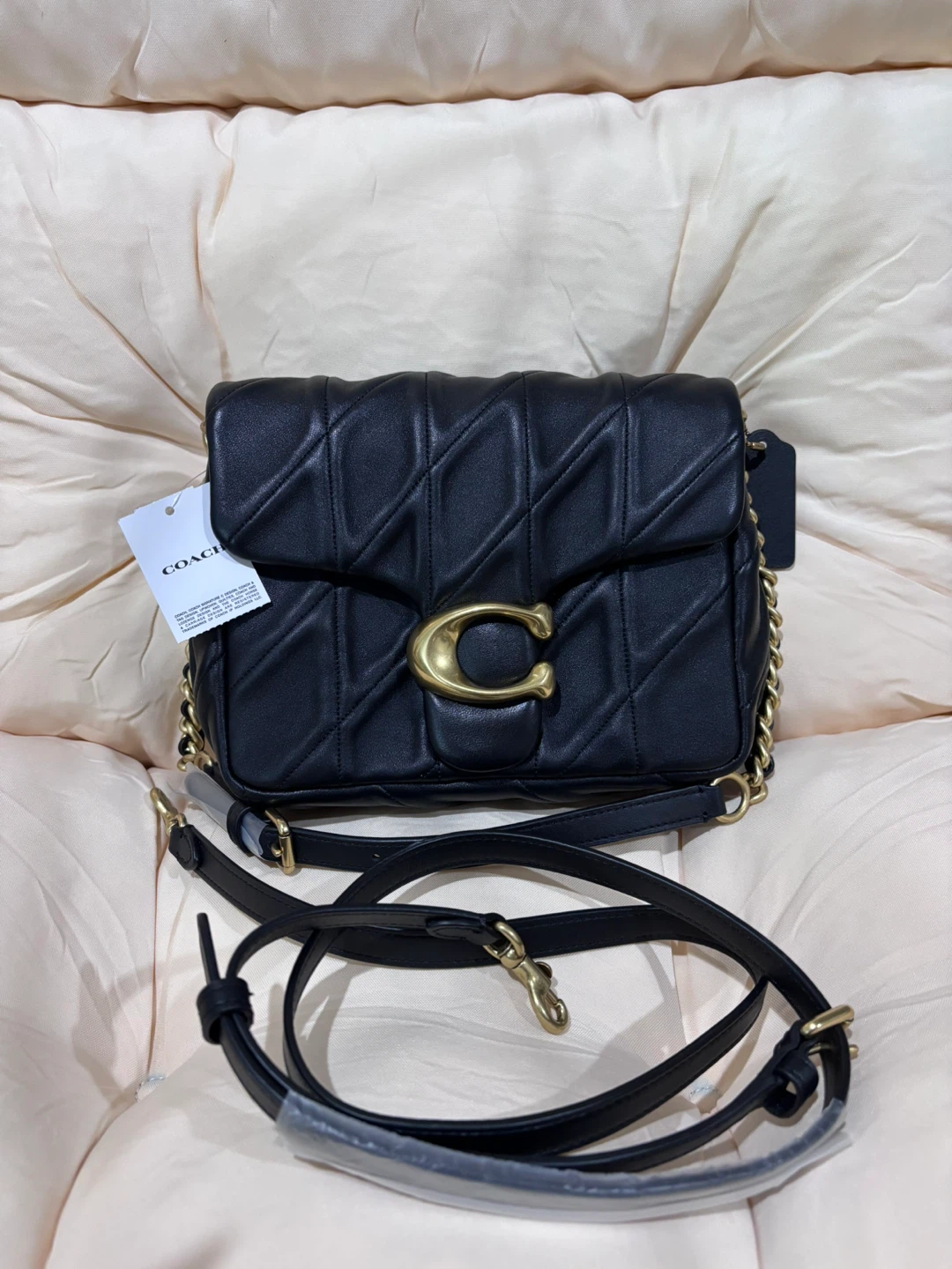 Coach Times Square Tabby Shoulder Bag With Quilting - black