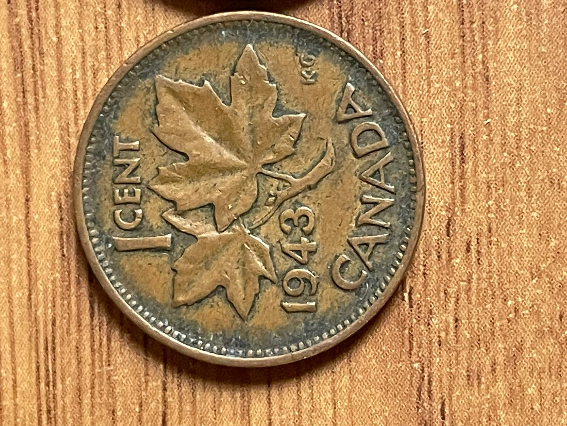 1943 Canadian One Cent Coin - photo 2